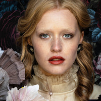 Lily and Rose Organza Botanical Earrings Jet