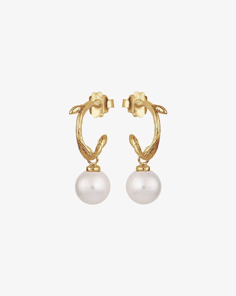 Drakenberg Sjölin Branch Pearl Hoops - Guld