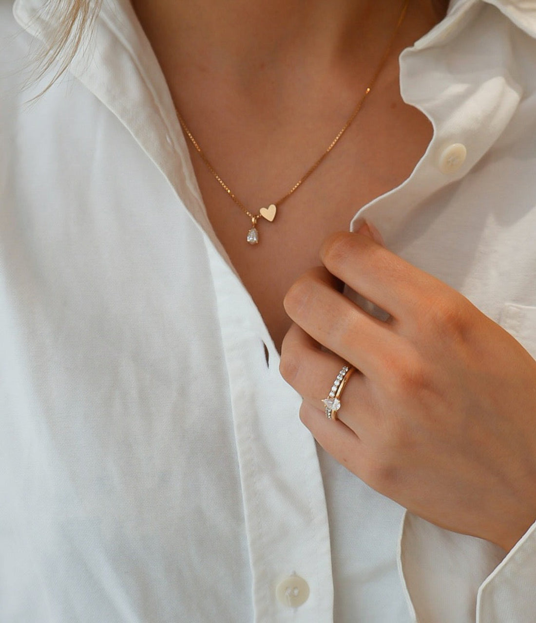 Collectées Heart Pendant & Lucie Pendant 18K Rödguld