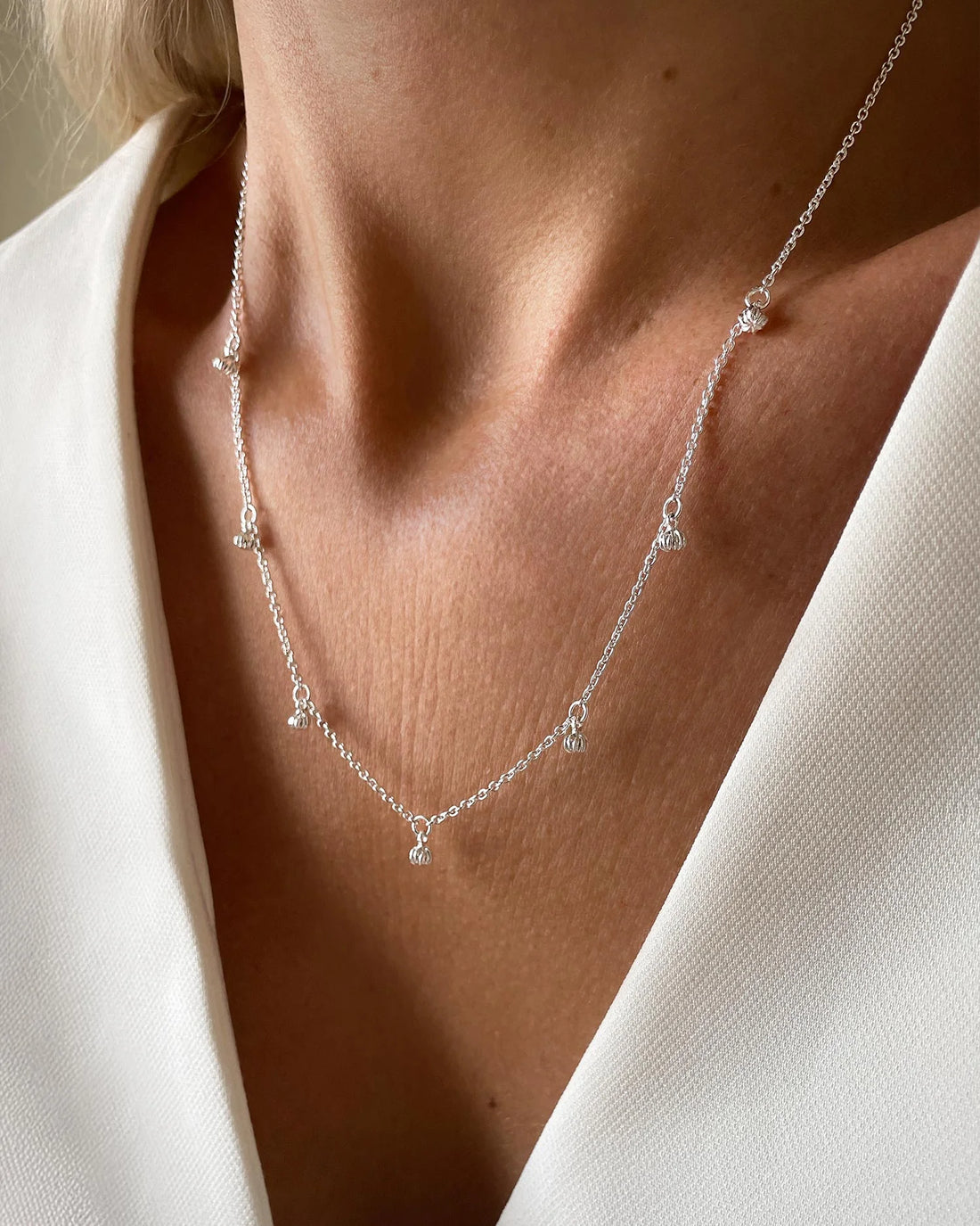 Drakenberg Sjölin New Bud Drop Full Necklace Silver