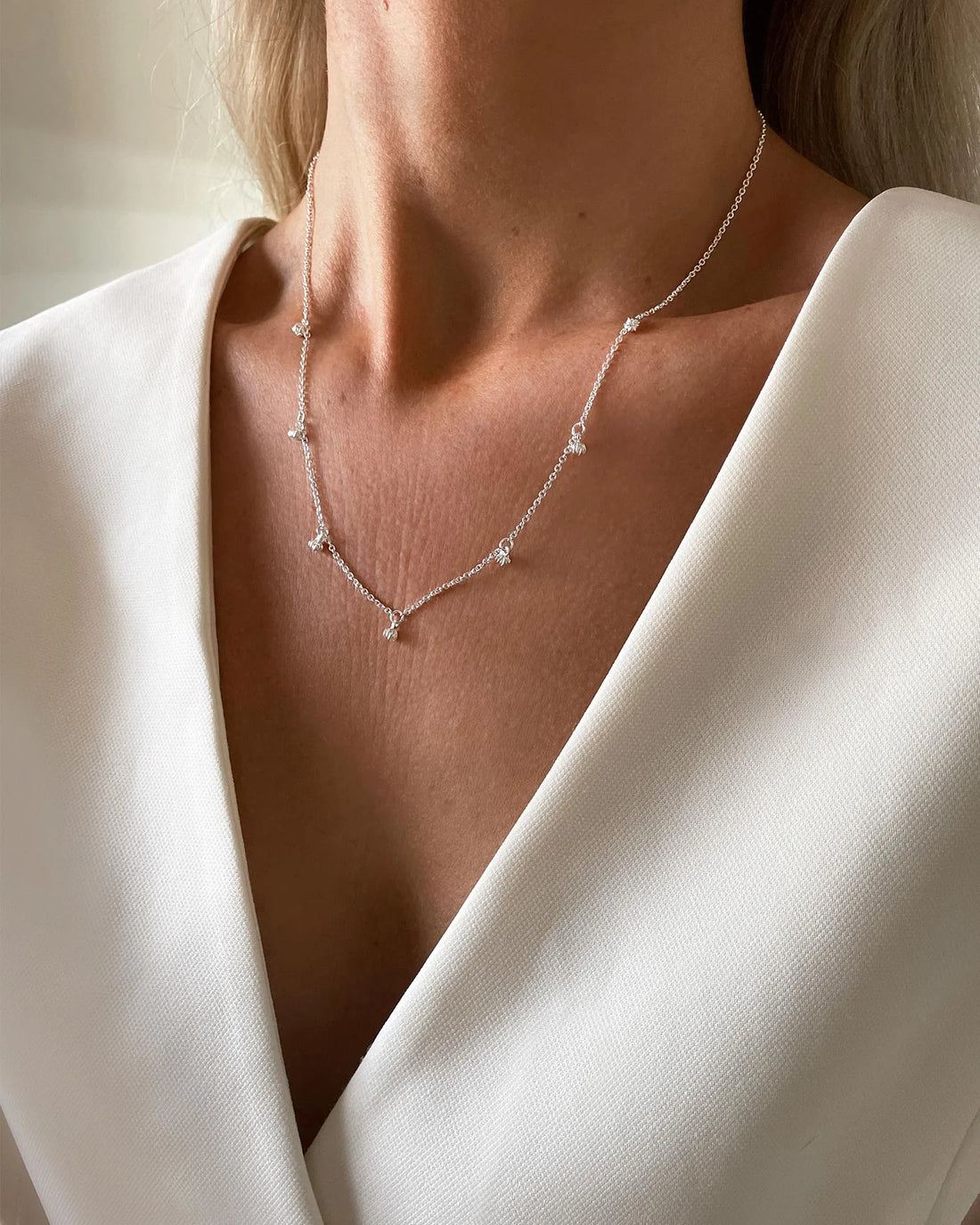 Drakenberg Sjölin New Bud Drop Full Necklace Silver