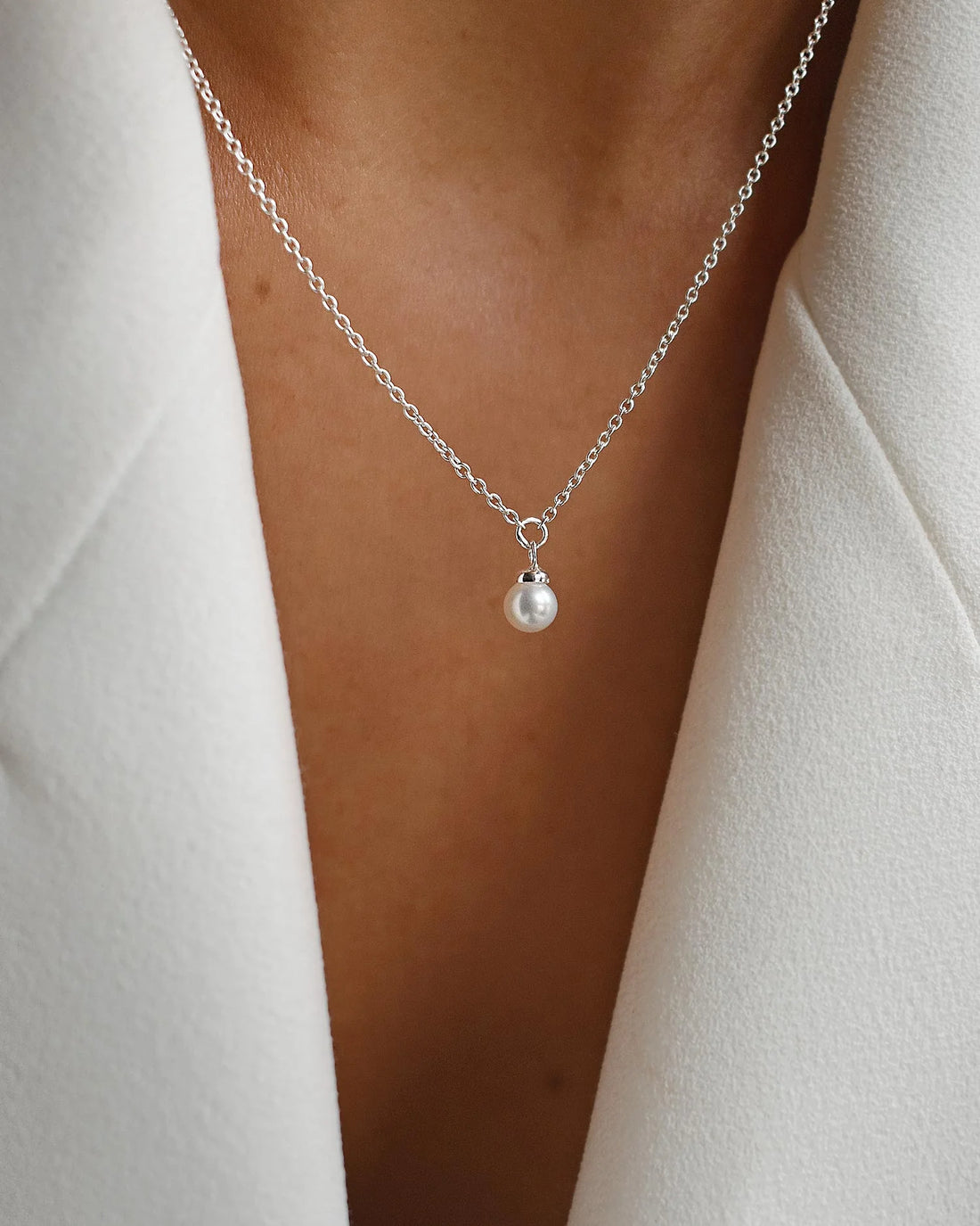 Drakenberg Sjölin Petite Pearl Single Necklace Silver