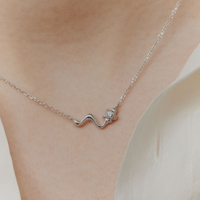 Maria Black Poppy Necklace Silver