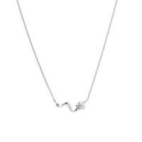 Maria Black Poppy Necklace Silver