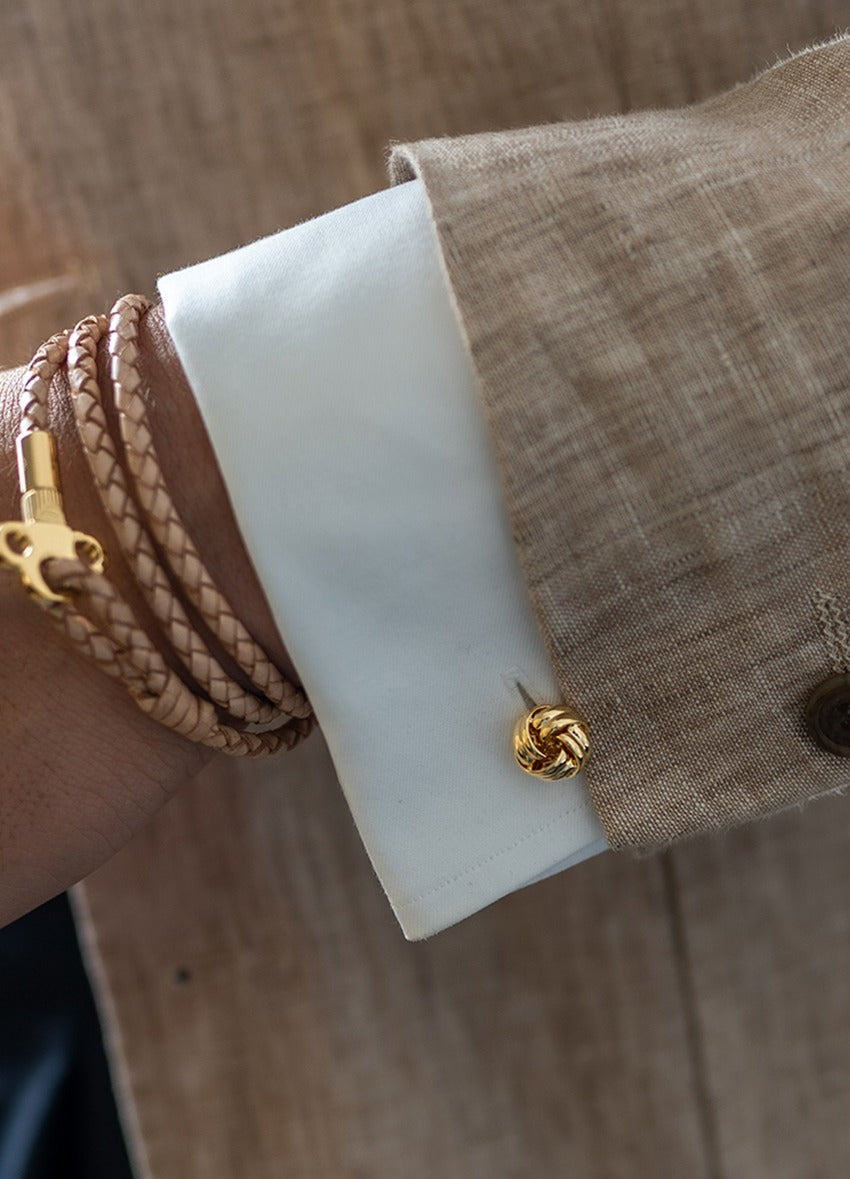 black-tie-cuff-links-gold-knot