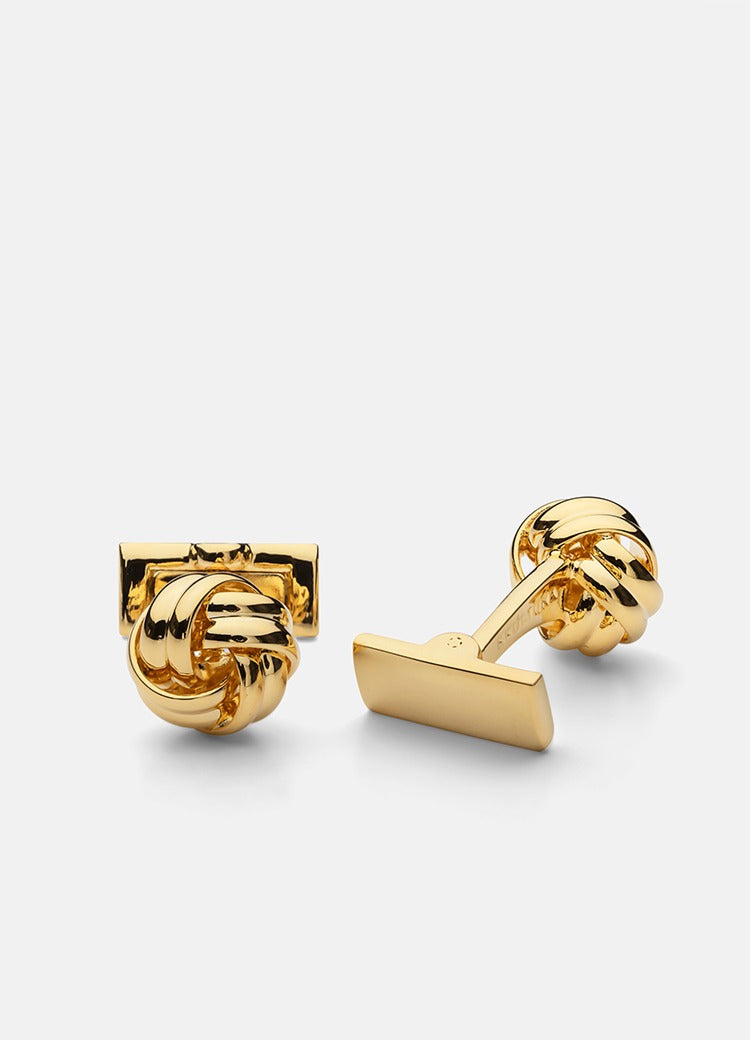 black-tie-cuff-links-gold-knot
