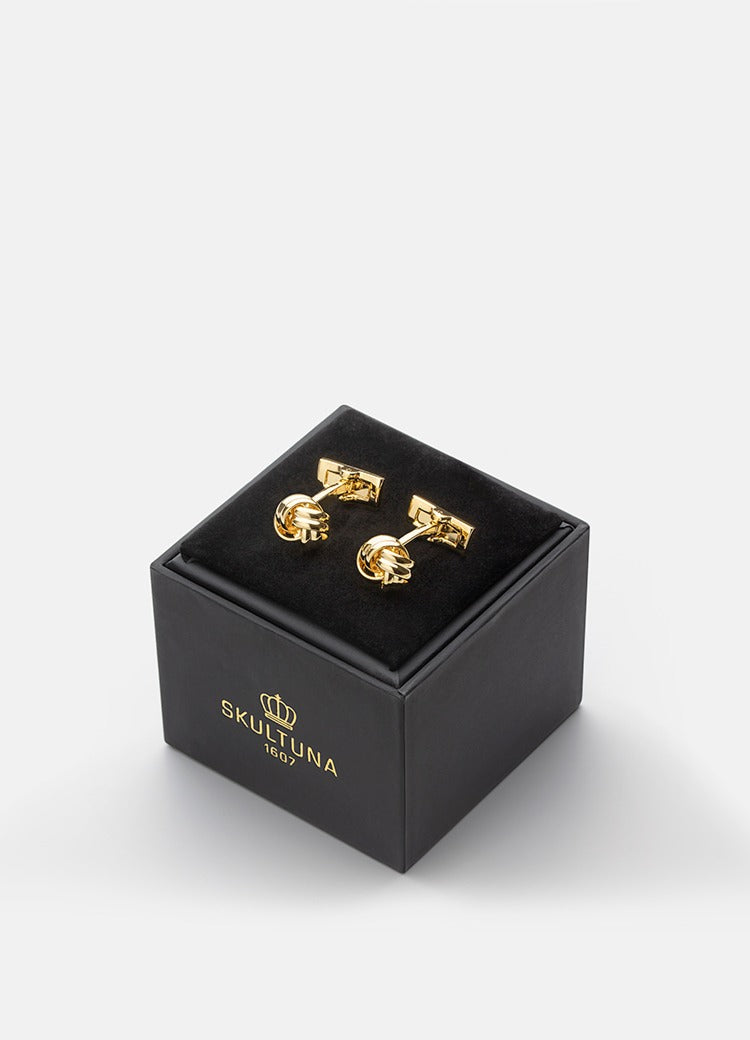 black-tie-cuff-links-gold-knot