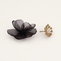 Lily and Rose Organza Botanical Earrings Jet
