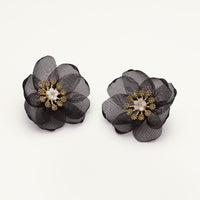 Lily and Rose Organza Botanical Earrings Jet