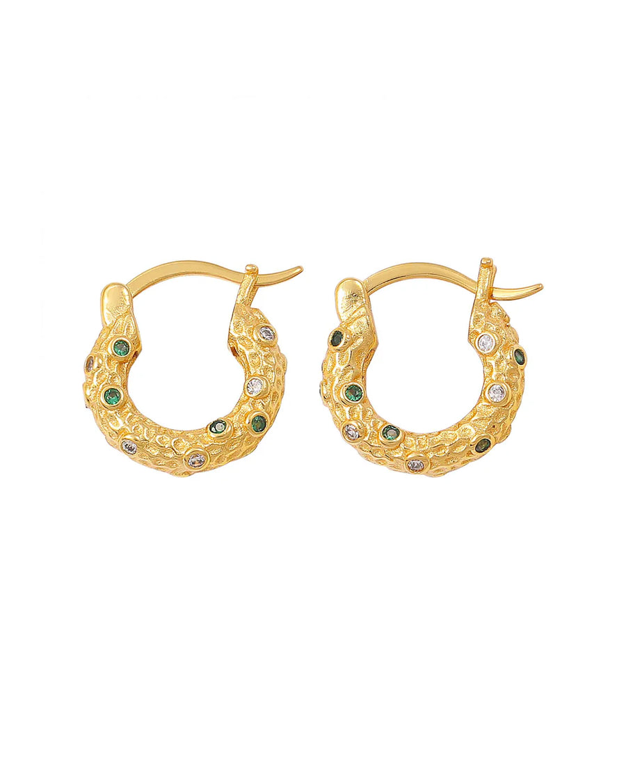 Hultquist Copenhagen Earrings Celeste Green Hoops