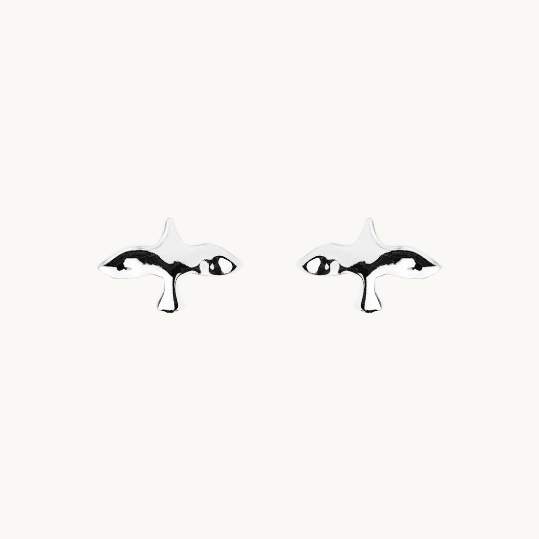 Emma Israelsson Organic Dove Pin Earrings Silver