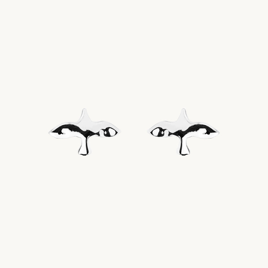 Emma Israelsson Organic Dove Pin Earrings Silver
