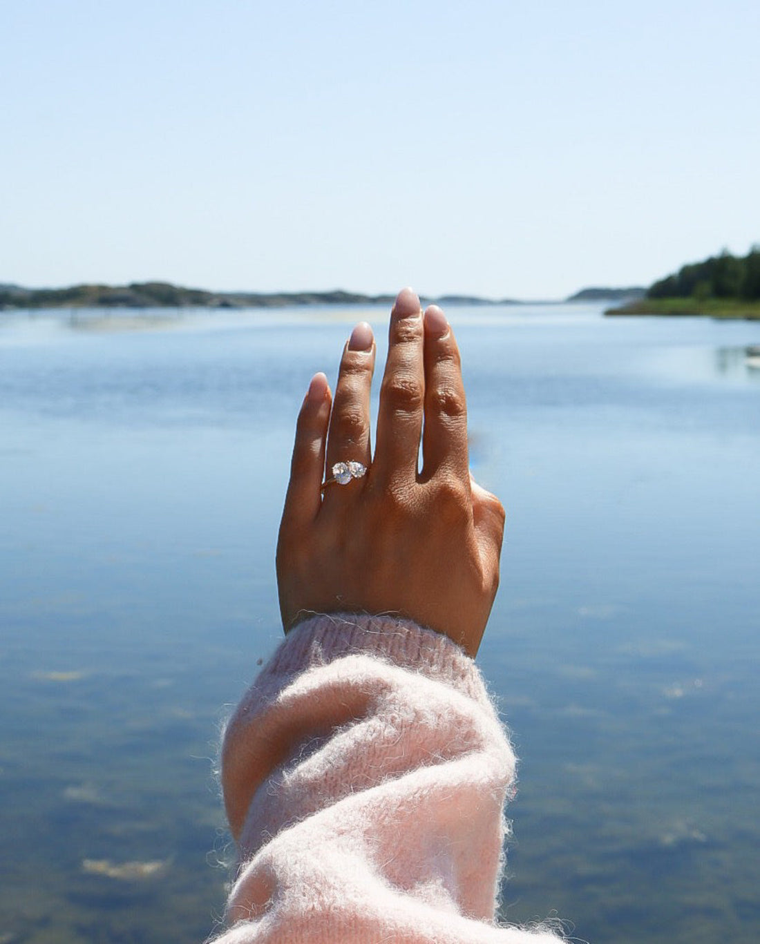 Faye Toi et Moi Förlovningsring 18K återvunet Rödguld
