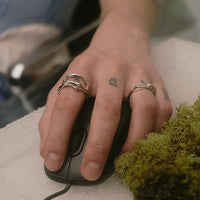Maria Black Iris Ring Silver