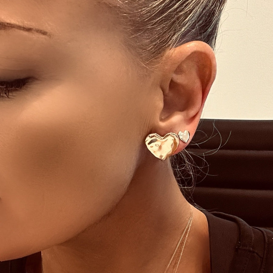 Emma Israelsson Organic Heart Mini Earrings Silver