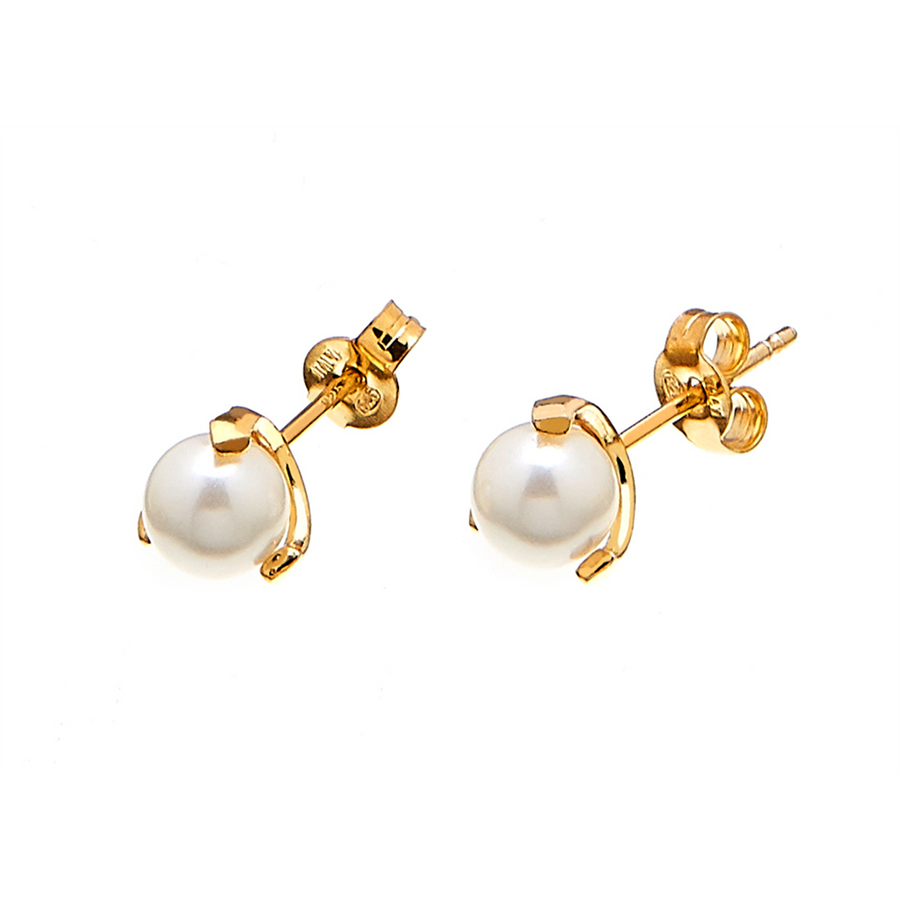 CU jewellery Pearl Small Stud Ear Gold