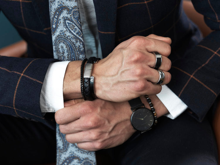 by Billgren Läderarmband Flätat - Svart