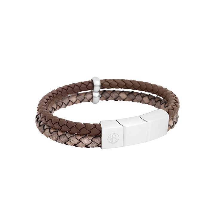 by Billgren Leith Läderarmband - Brun/Grå