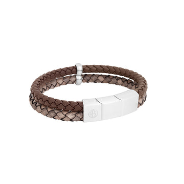 by Billgren Leith Läderarmband - Brun/Grå