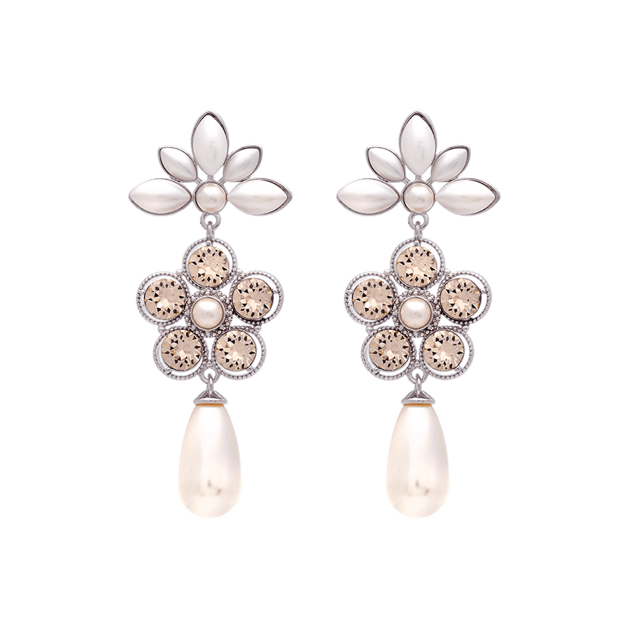 Lily and Rose Aurora pearl earrings - Ivory silk