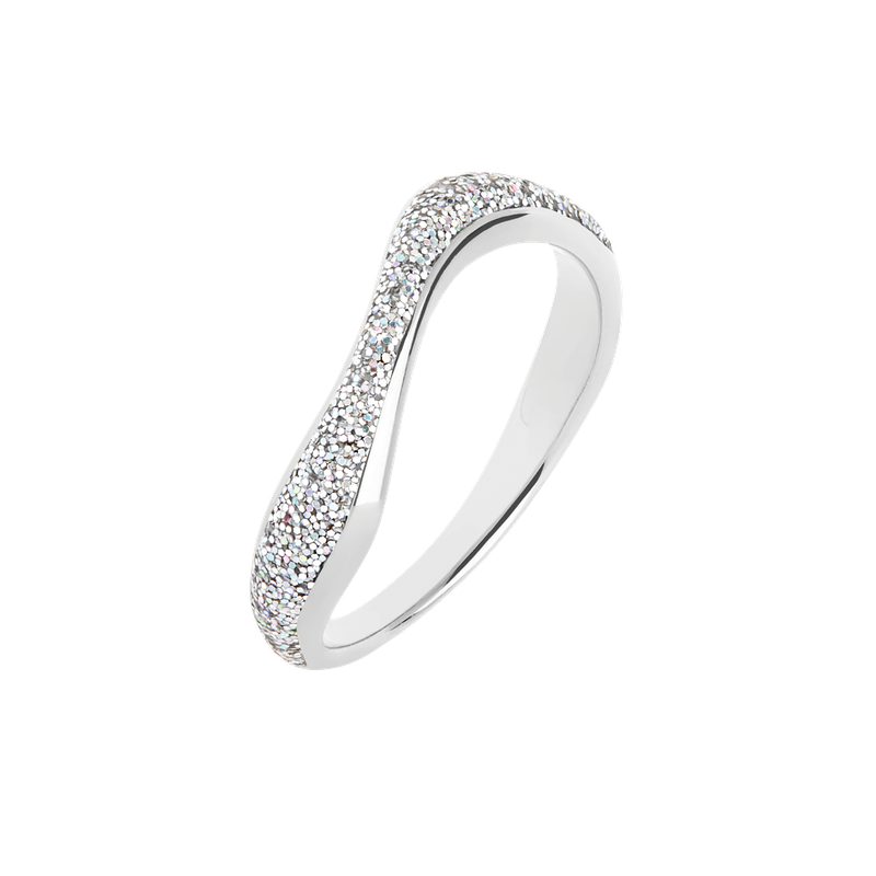 Maria Black Aura Opal Glitter Ring Silver