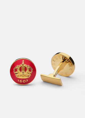 Skultuna Manschettknappar Crown Red/Gold
