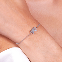 Lily and Rose Petite Antoinette Bow Bracelet - Crystal (Silver)