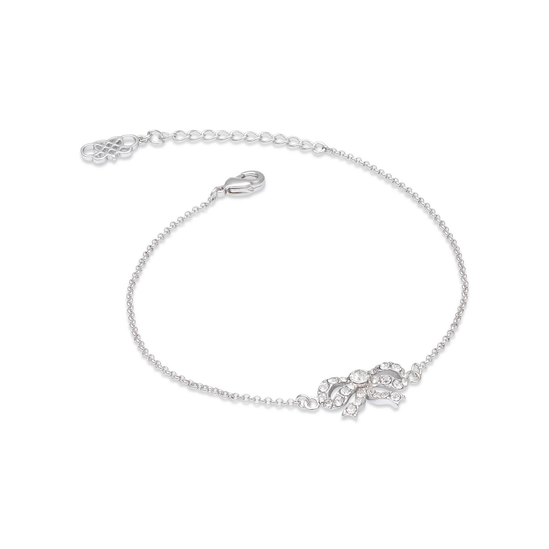 Lily and Rose Petite Antoinette Bow Bracelet - Crystal (Silver)