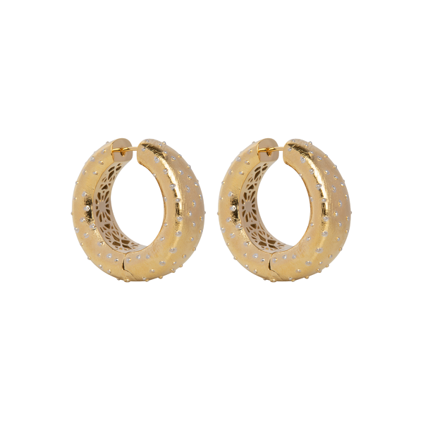 Pantolin Ostrich Hoop Earrings Gold