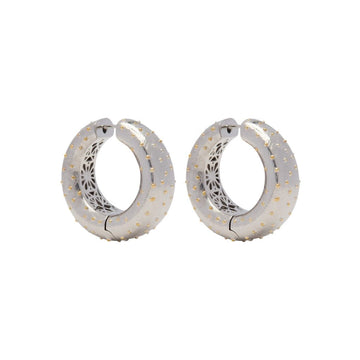 Pantolin Ostrich Hoop Earrings Silver