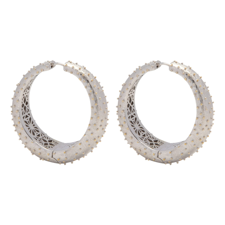 Pantolin Ostrich hoops large silver