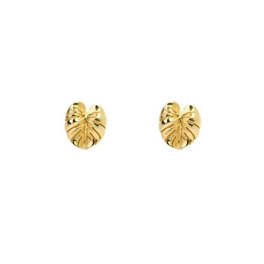 Emma Israelsson Mini Palm Leaf Earrings Gold
