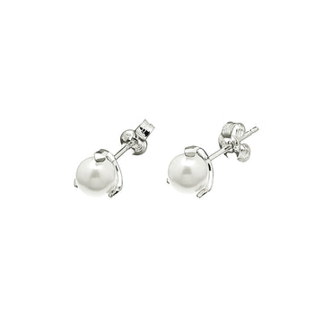 CU Jewellery Pearl Small Stud Ear Silver