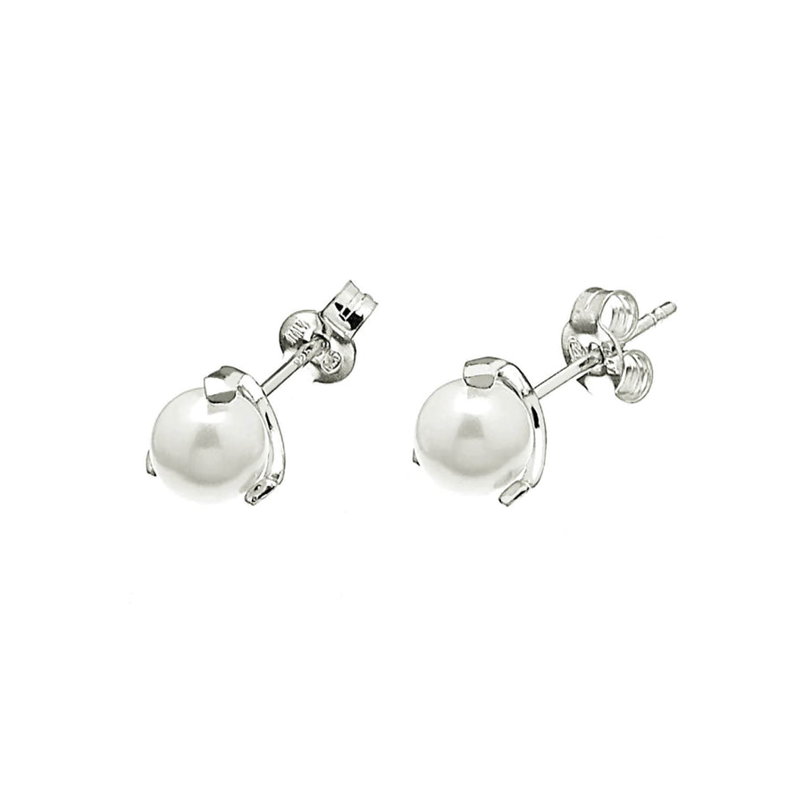 CU Jewellery Pearl Stud Ear Silver